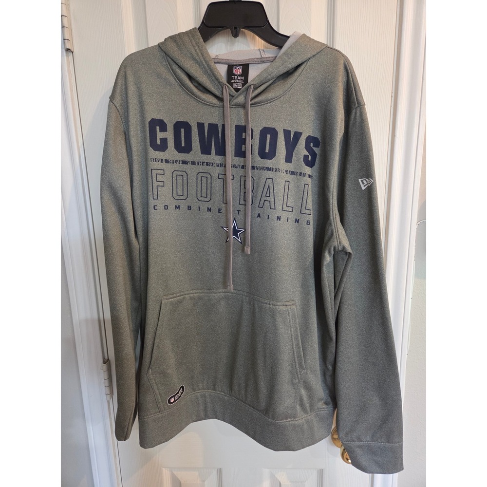 New Era NFL Dallas Cowboys Combine Training Hoodie Mens XL Grey Green Pullover